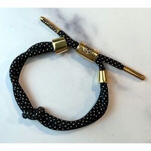 RASTACLAT • Black/Gold Dotted Rope Knot Adjustable Bracelet